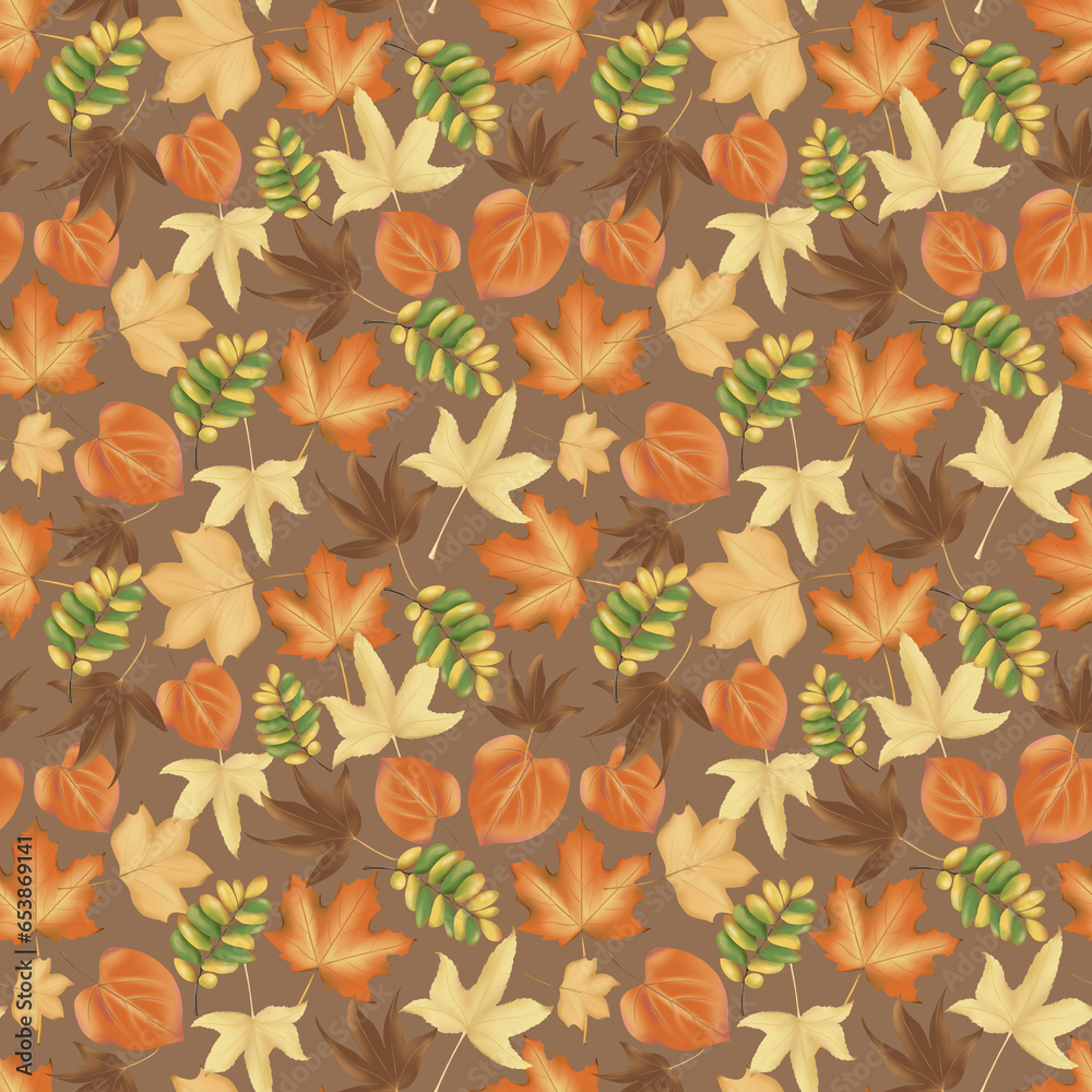 Seamless pattern with falling leaves. Autumn illustration Seamless pattern with falling leaves. Autumn illustration