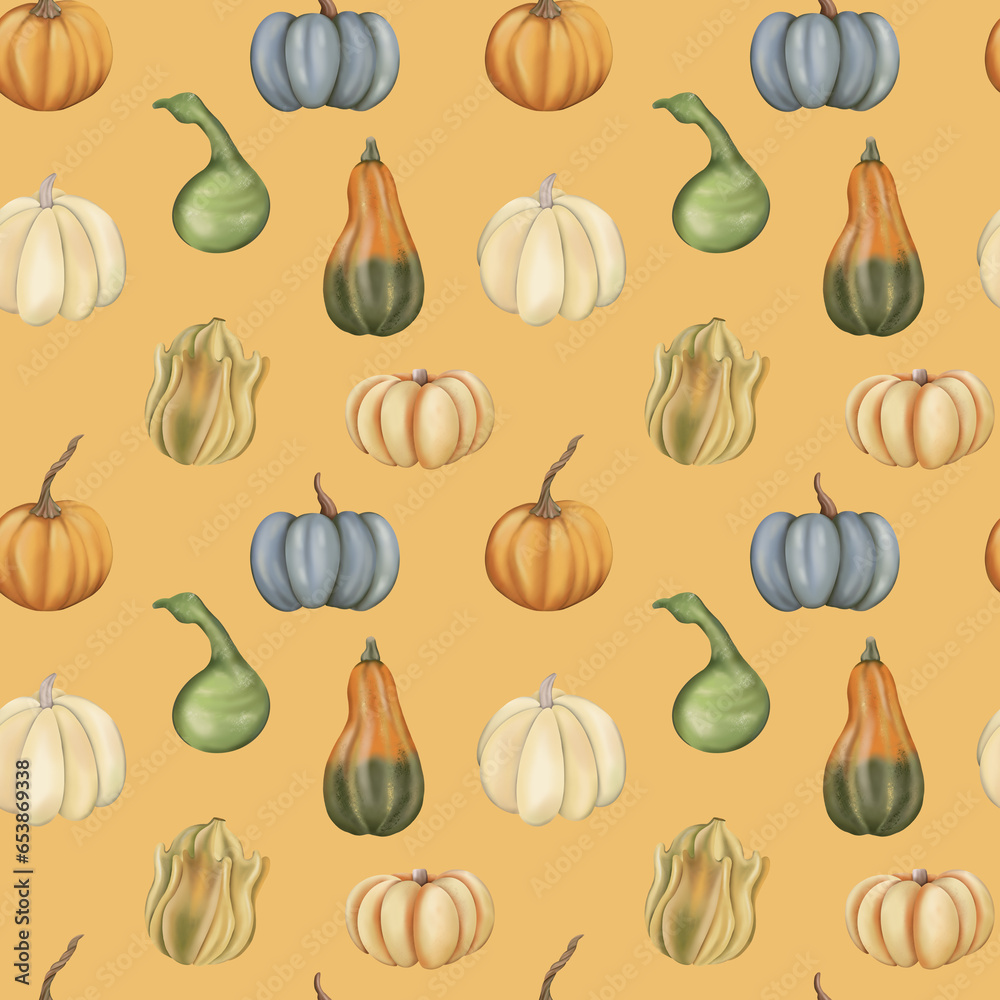 Seamless pattern with pumpkins Seamless pattern with pumpkins