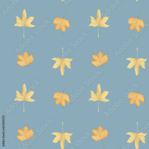 Seamless pattern with yellow leaves