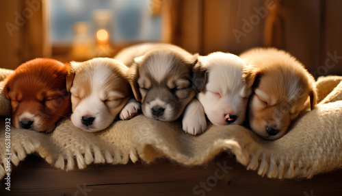 Cute Puppies Sleeping