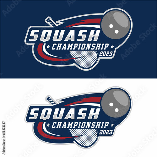 Squash sport logo design vector illustration