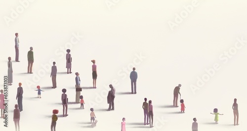 Fotografía Conceptual artwork of crowd, different, alone, hope, and loneliness