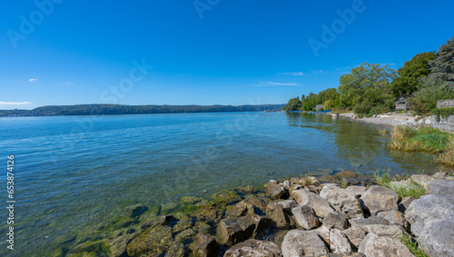 Ueberlingen on Lake Constance, lakeside promenade. Baden-Wuerttemberg, Germany, Europe. photo