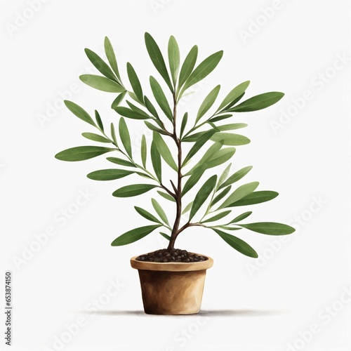 olive with a green leafy top  Generative AI 