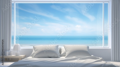 Bedroom with seaside view, travel at beach resort