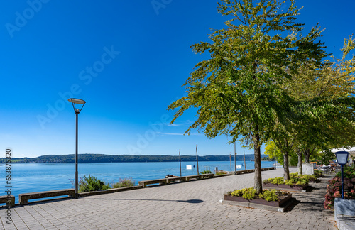 Ueberlingen on Lake Constance, lakeside promenade. Baden-Wuerttemberg, Germany, Europe photo