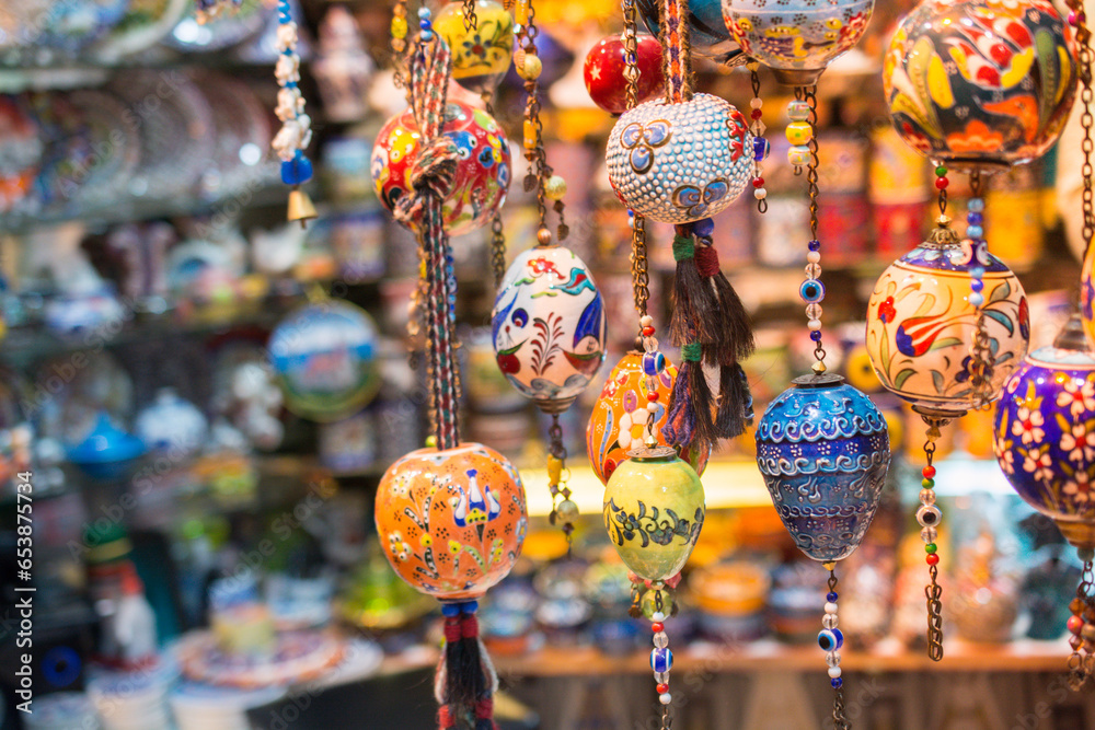 Fototapeta premium Colorful turkish ceramic balls as souvenirs