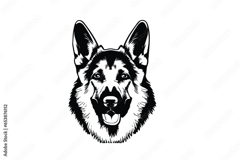 German Shepherd Grandeur: Detailed and Premium Vector Illustration for Avid Dog Enthusiasts and Canine Lovers
