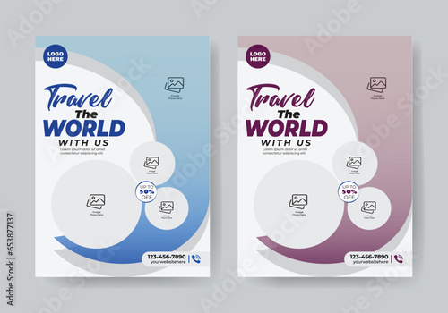 Vector Travel and Tourism Flyer Design Template