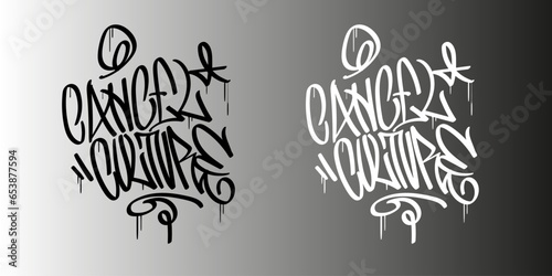 Cancel Culture Graffiti Tag Written in Hand Style Vector Design Eps10
