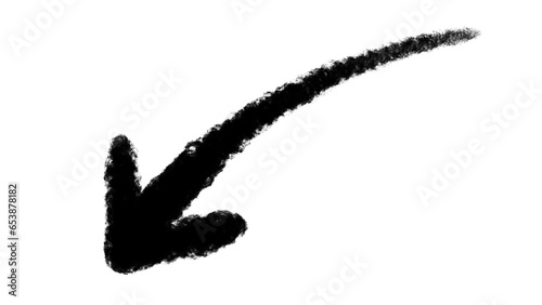 Brushstroke hand drawn arrow design element isolated - PNG image with transparent background