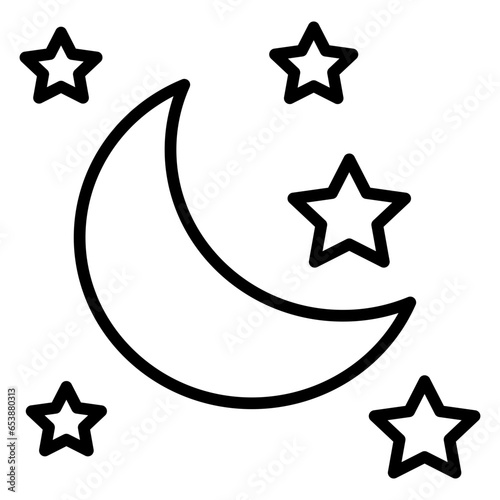 Outline Moon and star icon