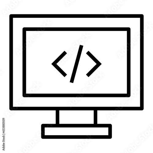 Outline Monitor code icon