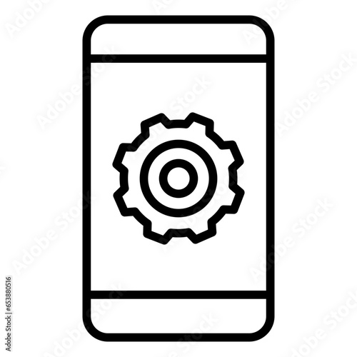 Outline Settings Mobile phone icon