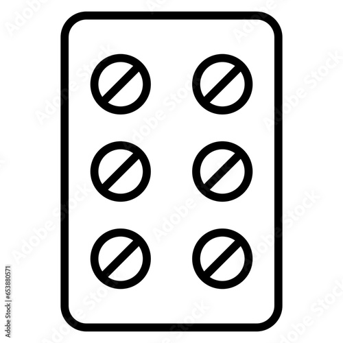 Outline Pill sheet icon