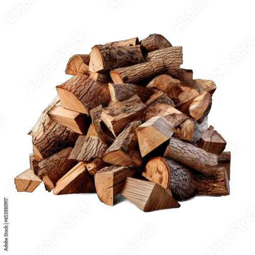 Kiln-Dried Firewood isolated on transparent background