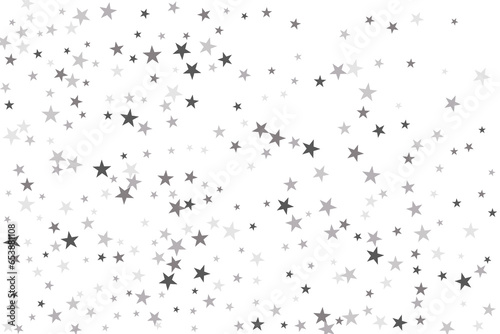 Star confetti. Silver casual confetti background. Bright design pattern.