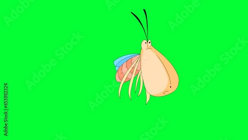 Flying insect, cartoon bug background and 2d animation, creature flying 
