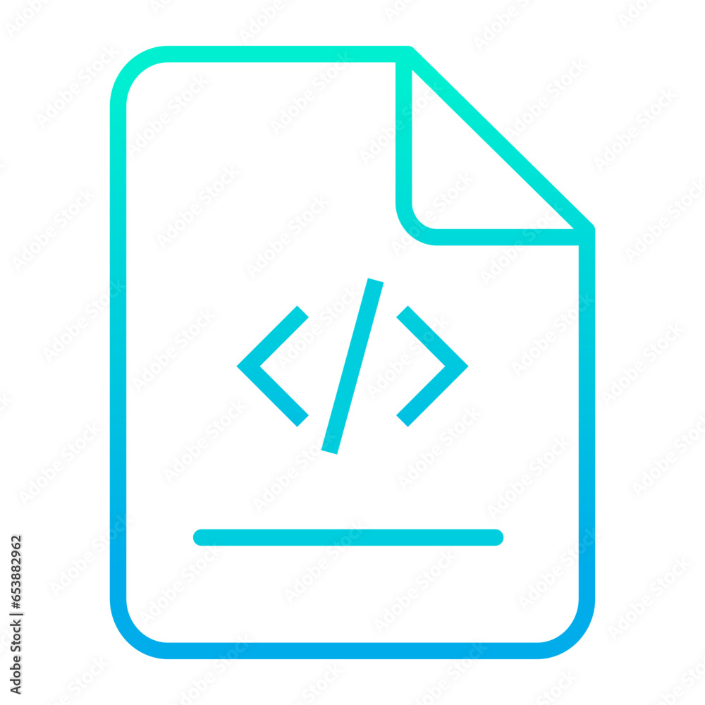 Outline gradient Coding File icon Outline gradient Coding File icon