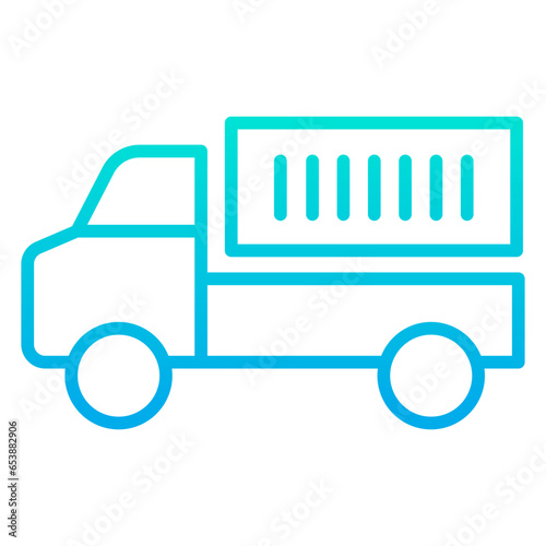 Outline gradient Dumper truck icon
