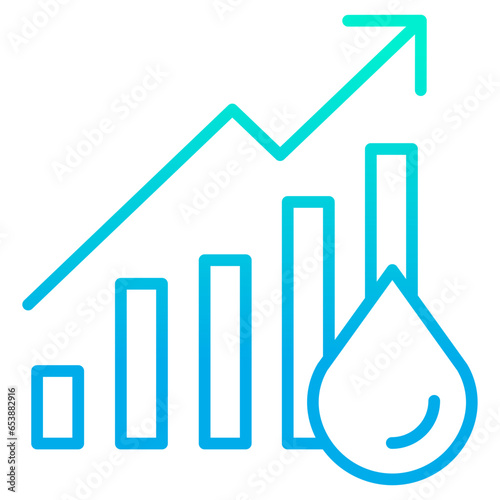 Outline gradient Oil Price icon