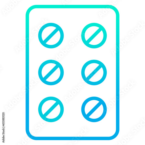 Outline gradient Pill sheet icon