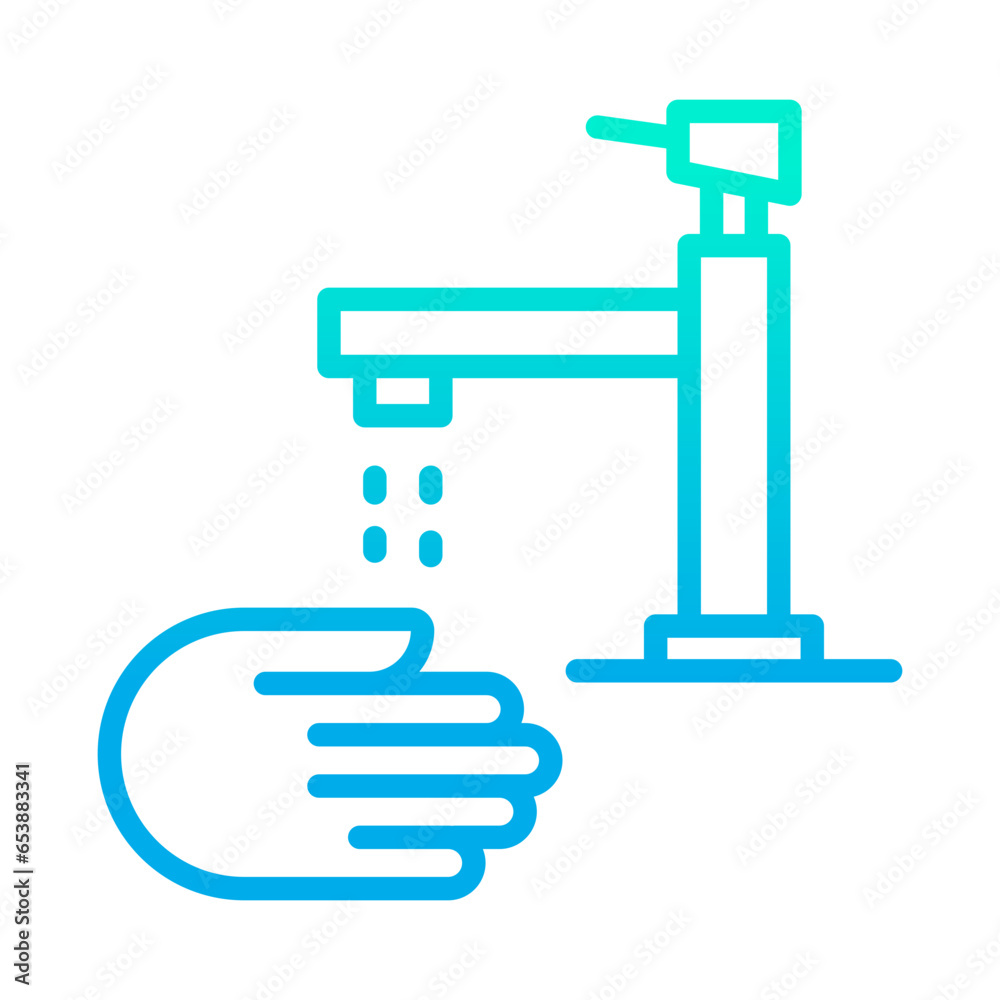 Outline gradient Wash Hand icon Outline gradient Wash Hand icon