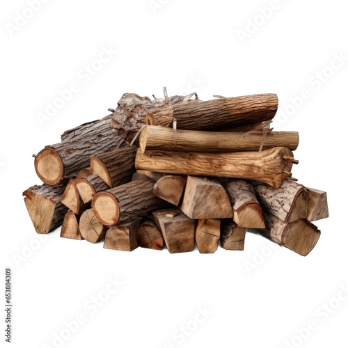 Firewood (Mixed Hardwoods) isolated on transparent background
