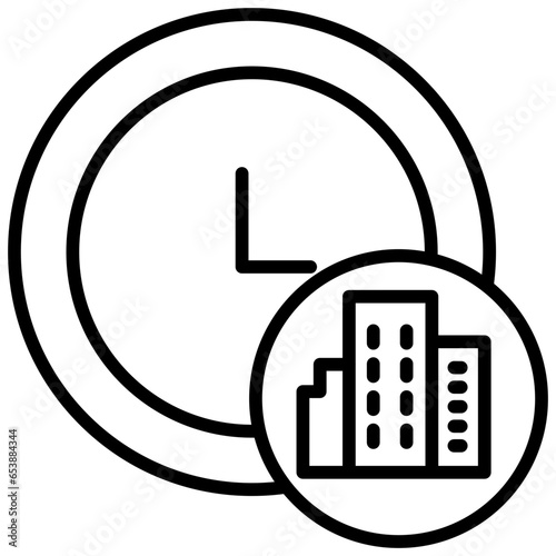 Outline Hotel Timings icon