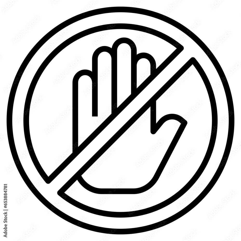 Outline Do not touch hand gestures icon Outline Do not touch hand gestures icon