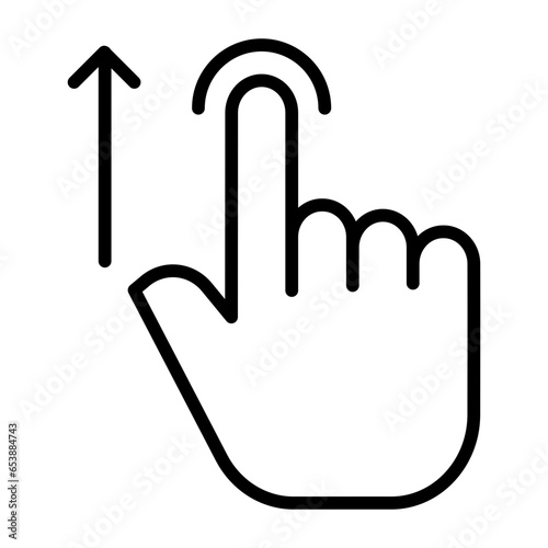 Outline Drag Up hand gestures icon