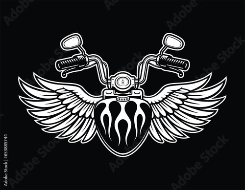 motorcycle steering wheel with wings