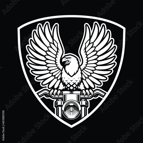 American eagle on a motorcycle