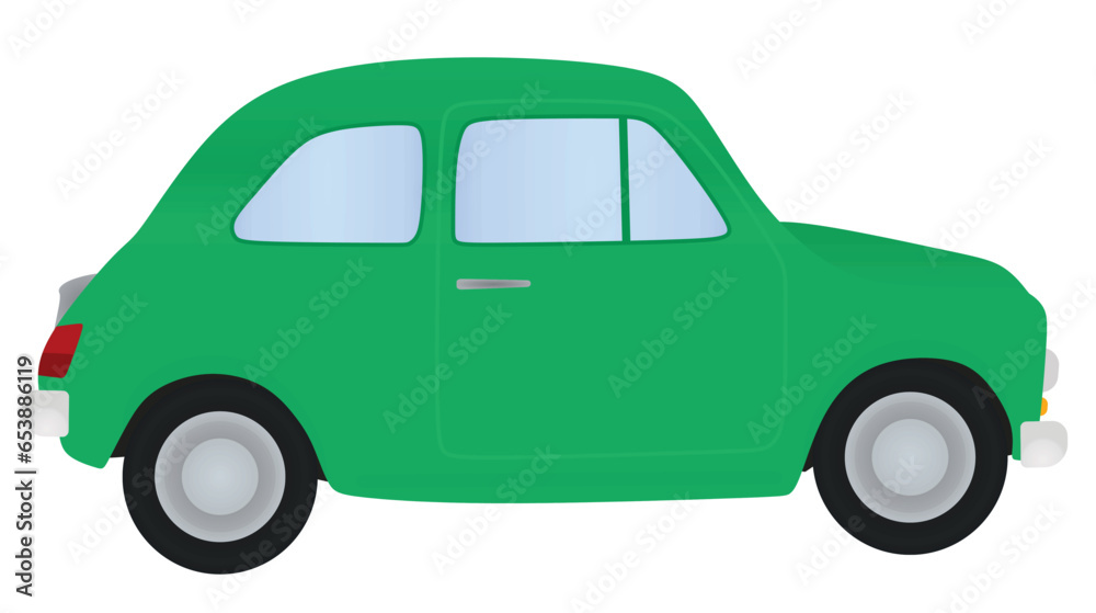 Green retro car. vector illustration