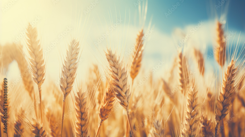 Vibrant Golden Wheat Under Sunlight Vibrant Golden Wheat Under Sunlight
