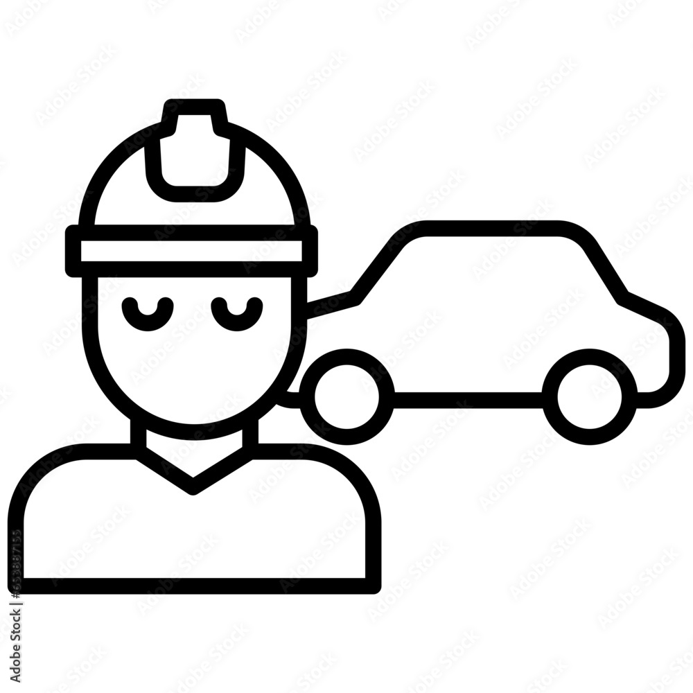Outline Car Engineer icon Outline Car Engineer icon