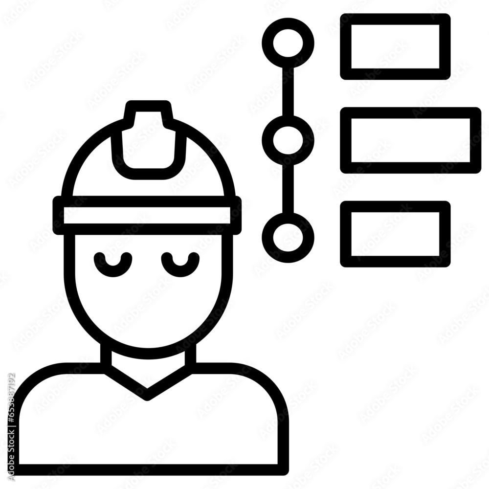 Outline Engineering Timeline icon