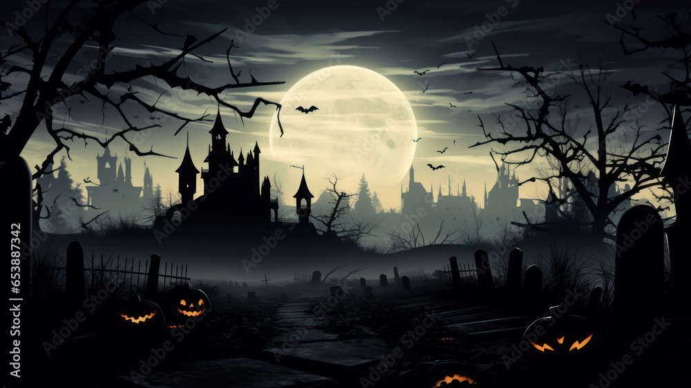 Halloween Atmosphere: Spooky Graveyard