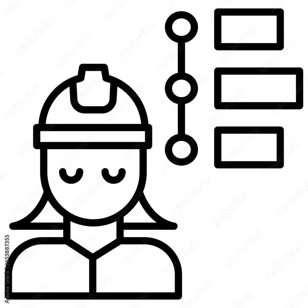 Outline Woman Timeline icon Outline Woman Timeline icon