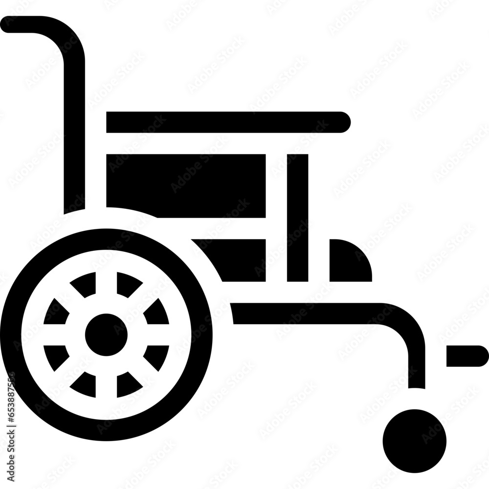 Wheelchair simple black line icon