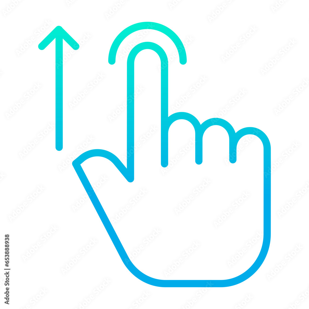 Outline gradient Drag Up hand gestures icon Outline gradient Drag Up hand gestures icon