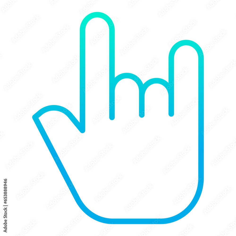 Outline gradient Maloik hand gesture icon Outline gradient Maloik hand gesture icon