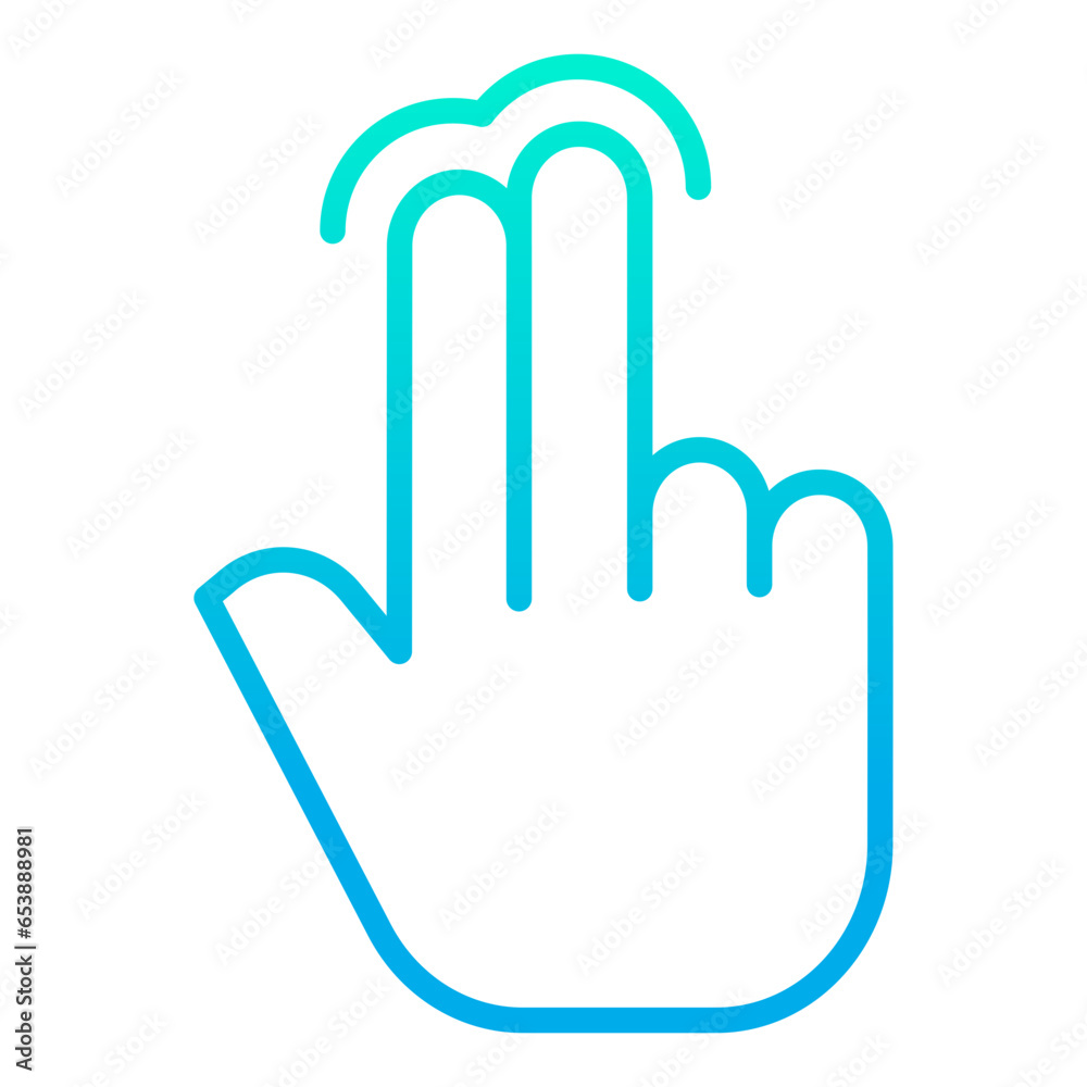 Outline gradient touch finger hand gesture icon Outline gradient touch finger hand gesture icon