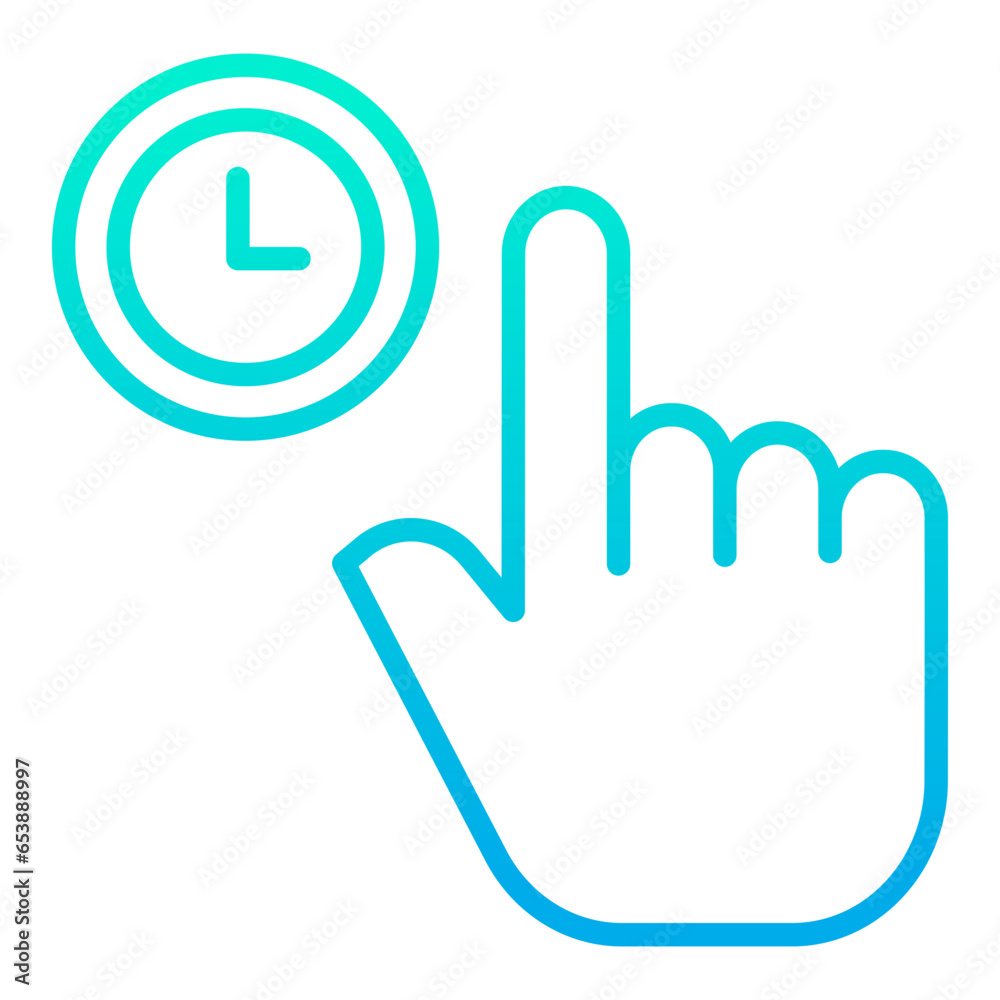 Outline gradient Log press hand gesture icon Outline gradient Log press hand gesture icon