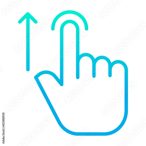 Outline gradient Drag Up hand gestures icon