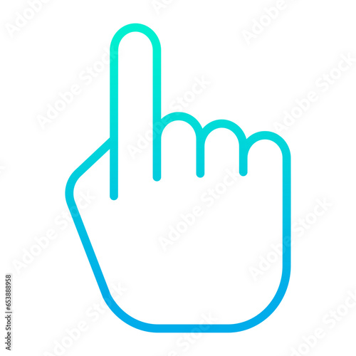 Outline gradient One hand gesture icon