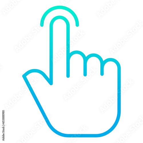 Outline gradient Tap hand gesture icon
