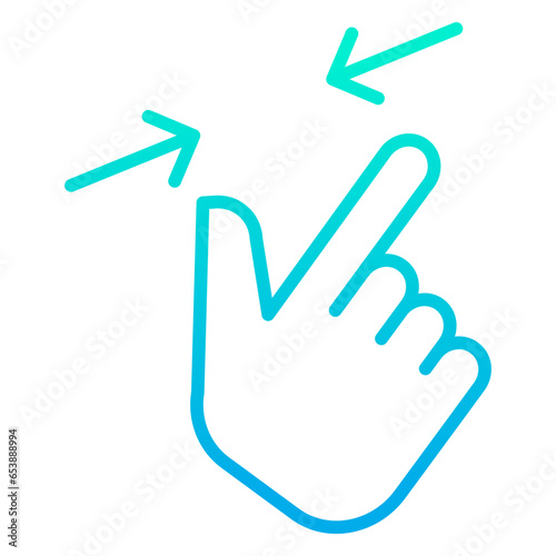 Outline gradient minimize in hand gesture icon