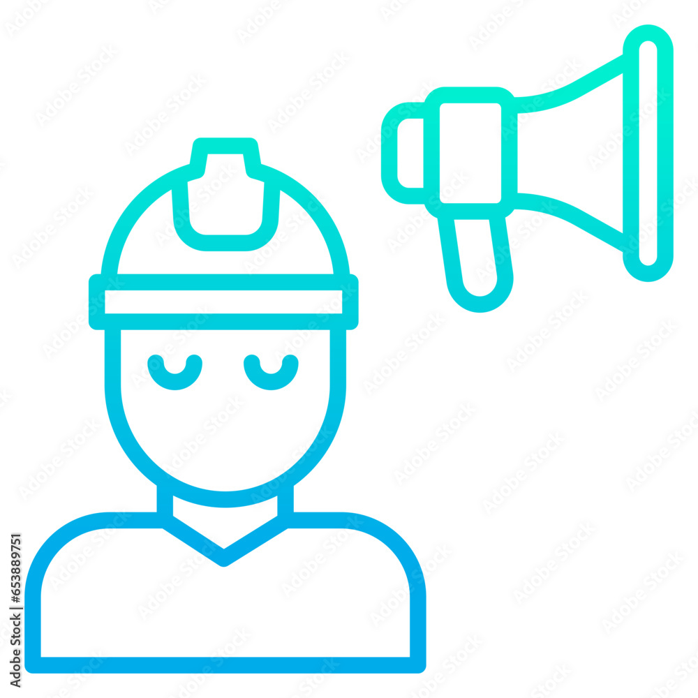 Outline gradient Worker Announcement icon