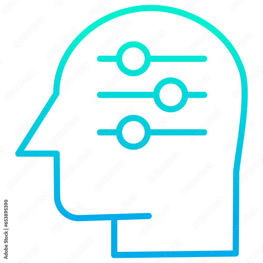 Outline gradient Human mind Adjustment icon Outline gradient Human mind Adjustment icon
